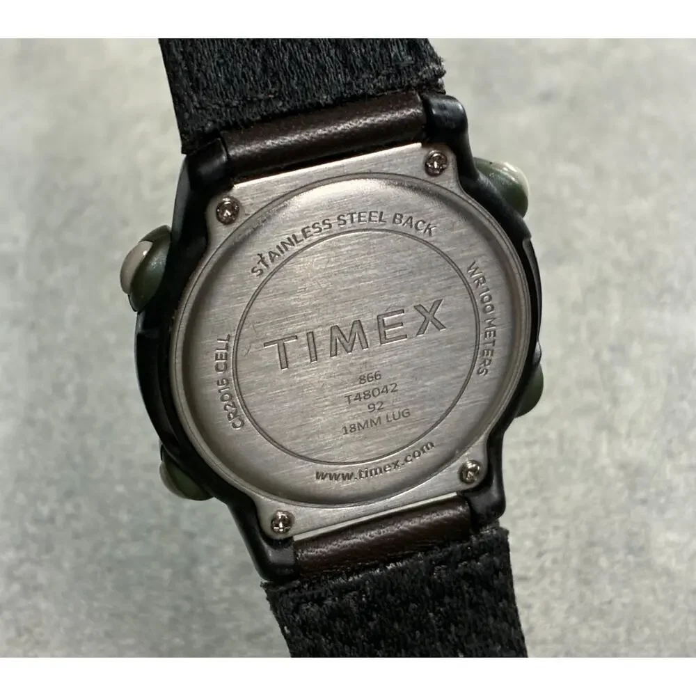 Timex Expedition T48042 Green Digital Watch Men's 100M Indiglo 39mm Excellent